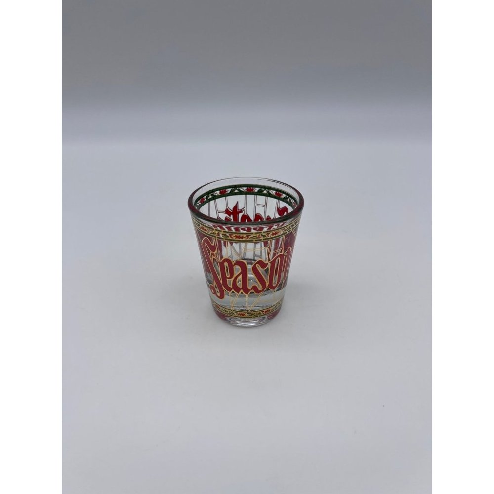 Vintage Culver Seasons Greetings Shot Glass Christmas